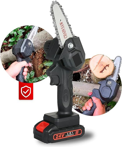 Mini Motosierra De Mano Portatil Recargable 24v | CHAIN SAW®