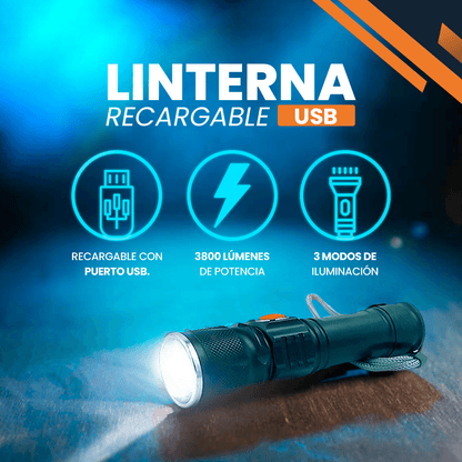 Linterna Táctica TitanioPro™ USB