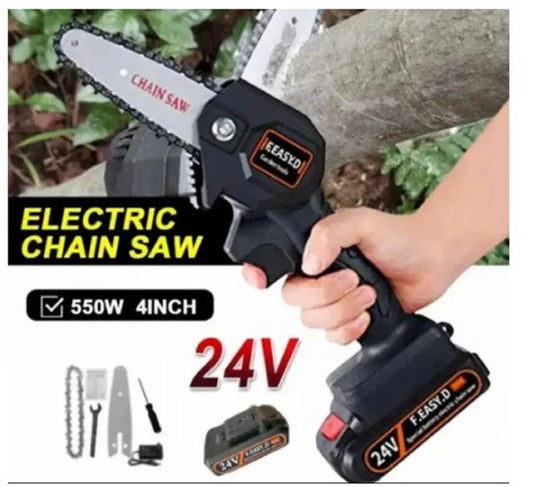 Mini Motosierra De Mano Portatil Recargable 24v | CHAIN SAW®